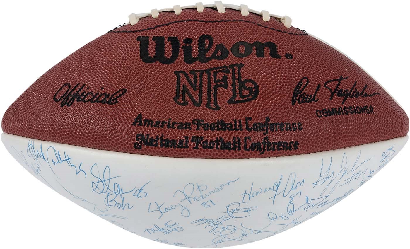 1990 Super Bowl Champion New York Giants Team-Signed Football (JSA)