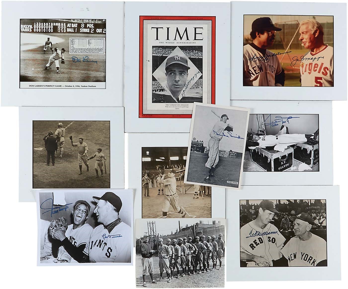 Signed Photos with DiMaggio, Williams and Mays (9)