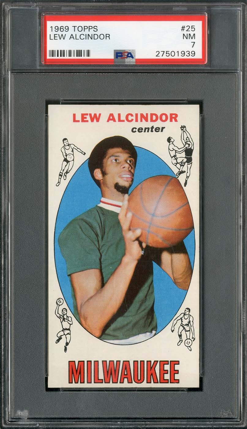 - 1969 Topps #25 Lew Alcindor RC - PSA NM 7