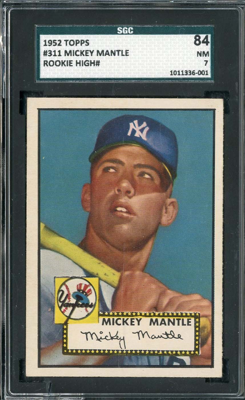- 1952 Topps Mickey Mantle - SGC 84 NM 7