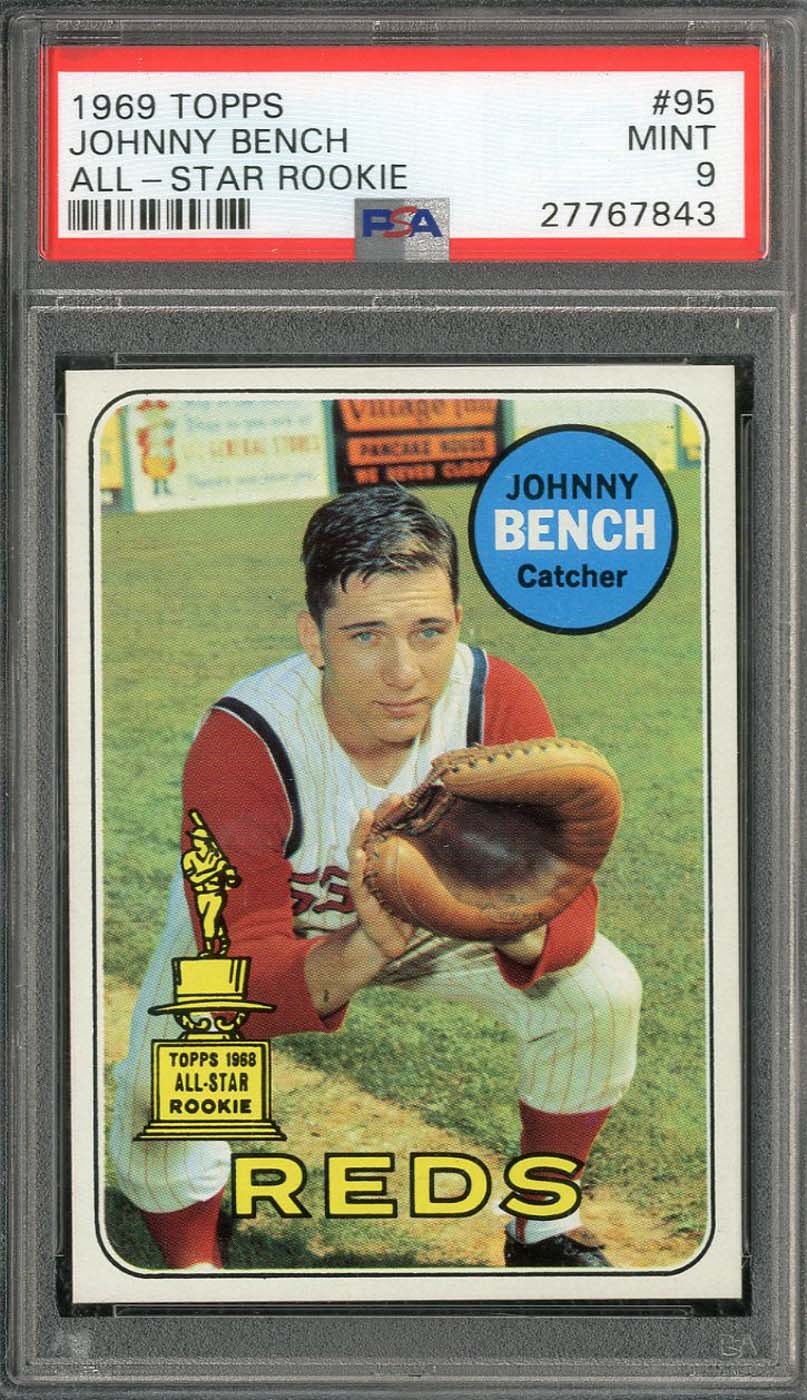 - 1969 Topps #95 Johnny Bench - PSA MINT 9