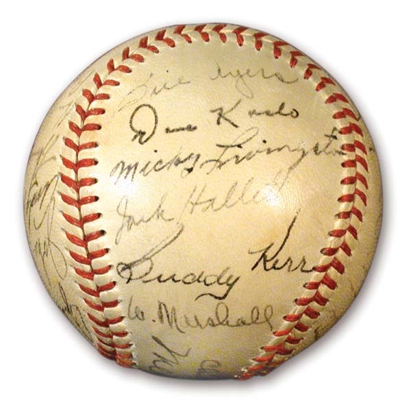 Autographed Baseballs - 1948 New York Giants Team Signed Baseball
