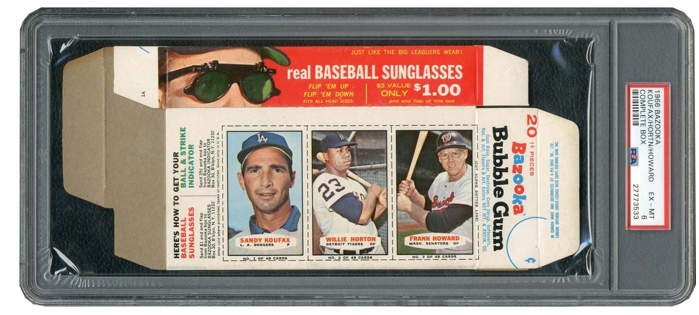 Baseball and Trading Cards - 1966 Bazooka Complete Box with Sandy Koufax - PSA Graded!