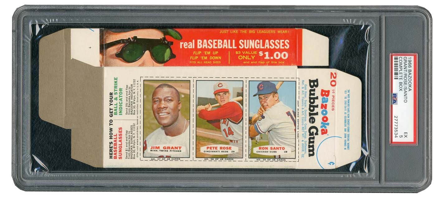 Baseball and Trading Cards - 1966 Bazooka Complete Box with Pete Rose - PSA Graded!