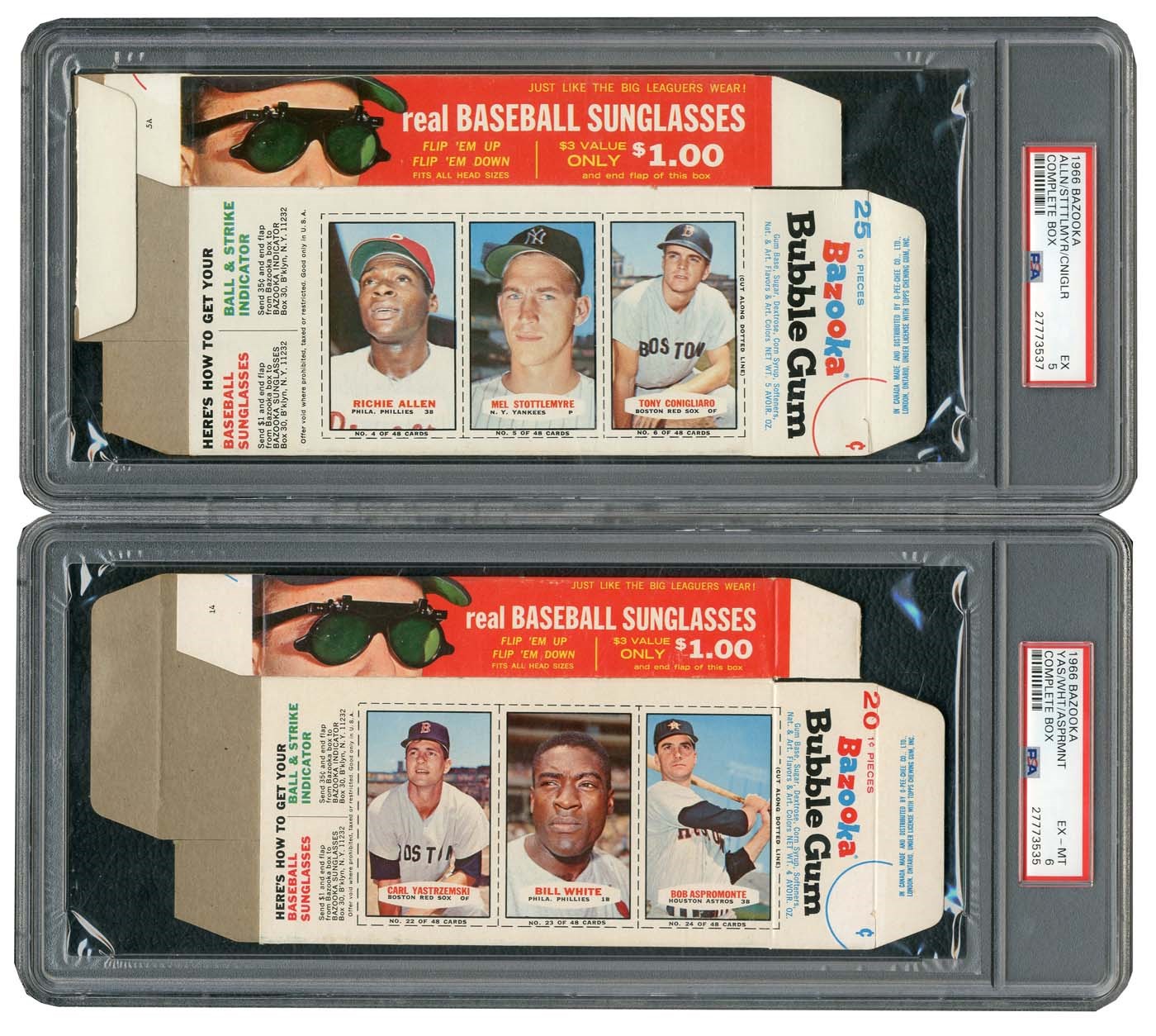 1966 Bazooka Complete HIGH GRADE Box Collection of (4) - all PSA Graded!