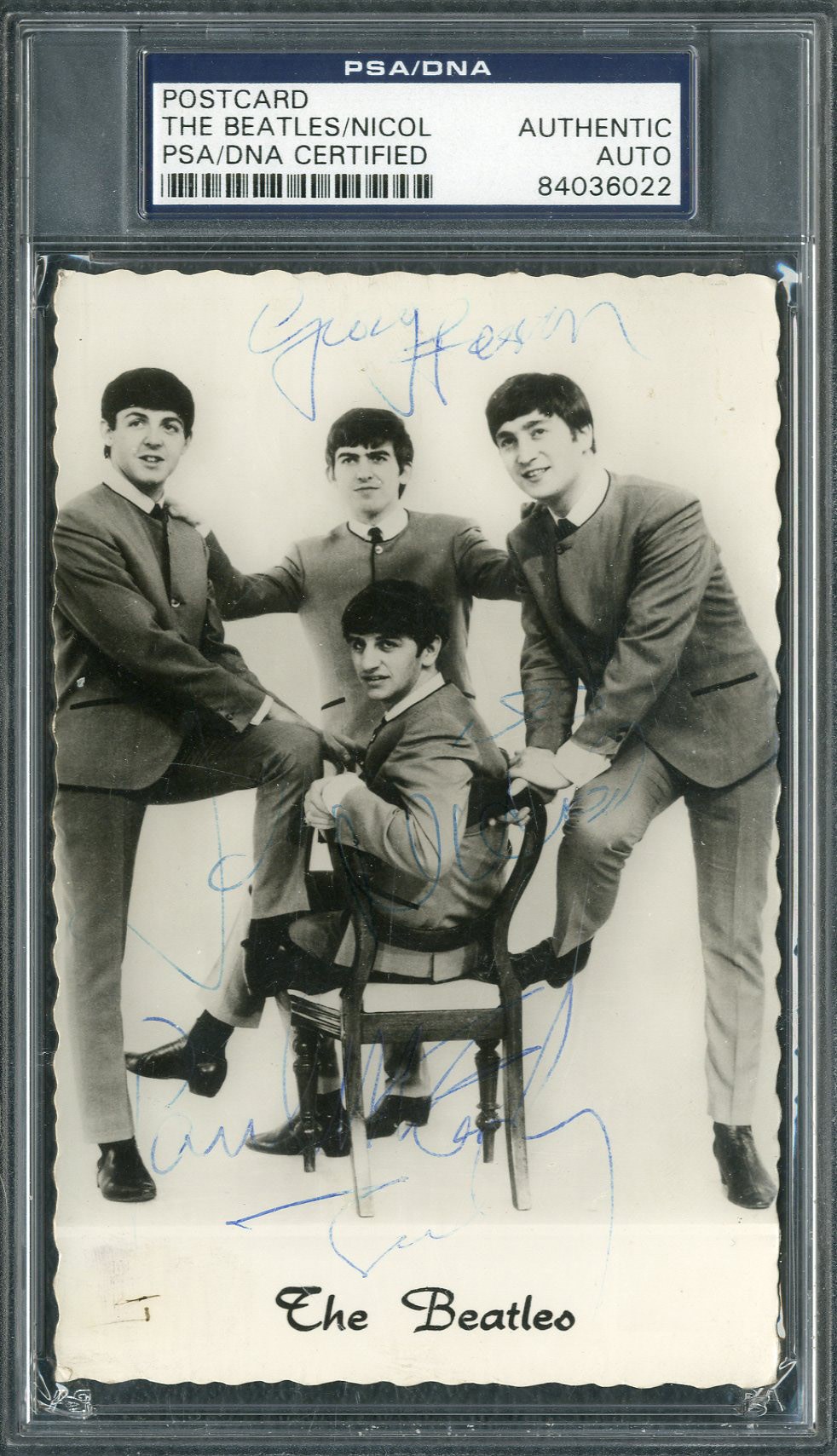 Rock And Pop Culture - Ultra Rare 1964 Beatles Signed First World Tour Postcard with Jimmie Nicol (PSA)