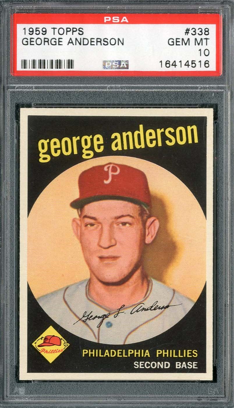 - 1959 Topps #338 George "Sparky" Anderson Rookie Card - PSA GEM MINT 10 (1 of 1)