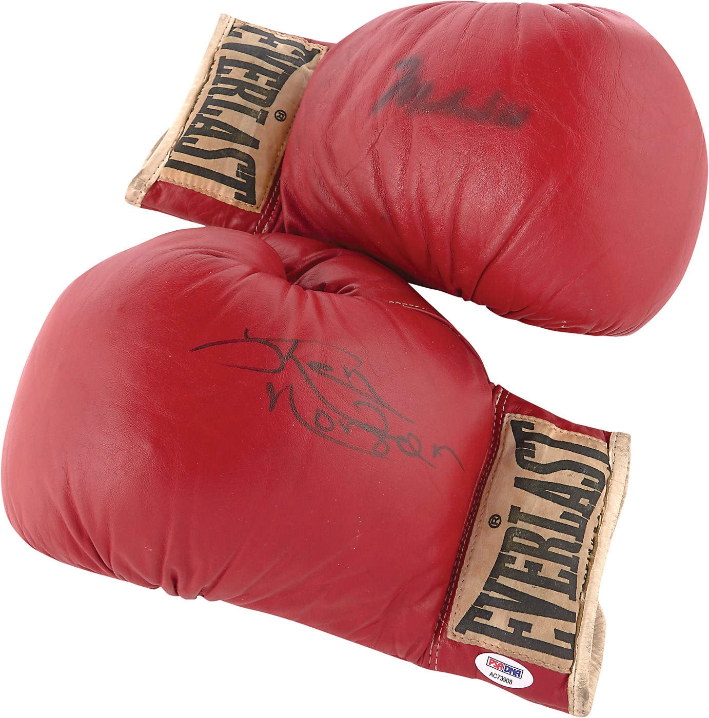 - Ken Norton 1976 Fight Worn Gloves from Norton vs. Ali III at Yankee Stadium - Signed by Norton & Ali (Resolution Photomatching LOA)