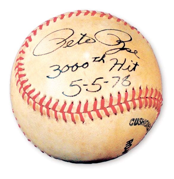 Pete Rose & Cincinnati Reds - 1978 Pete Rose 3,000th Hit Game Used Baseball