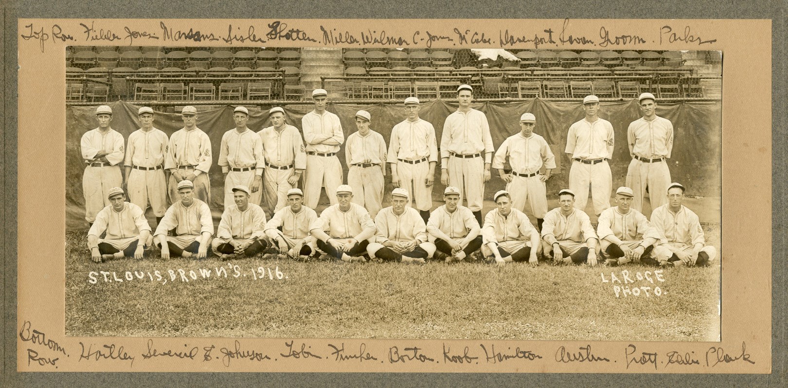 Baseball Memorabilia - 1916 St. Louis Browns Oversized Cabinet Photograph