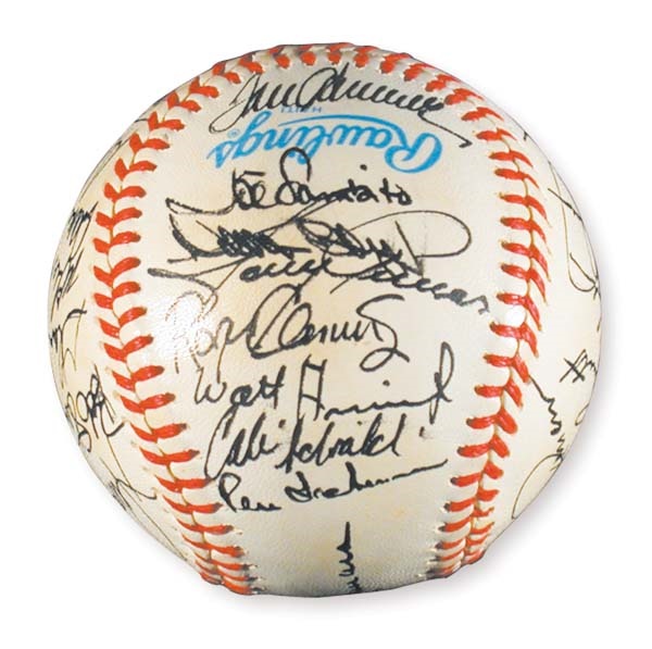Autographed Baseballs - 1986 Boston Red Sox Team Signed Baseball