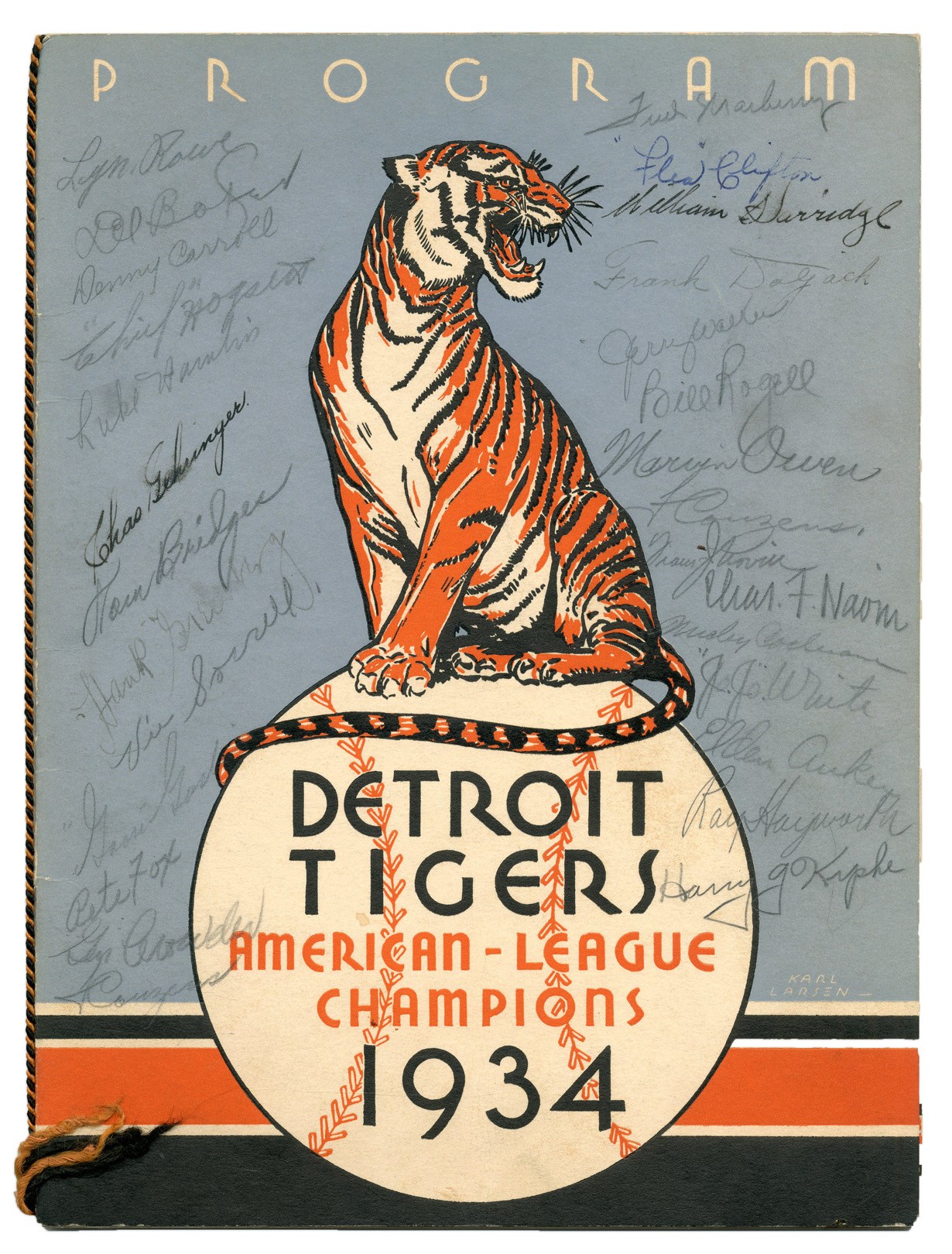 Ty Cobb and Detroit Tigers - 1934 Detroit Tigers Team-Signed Program (PSA)