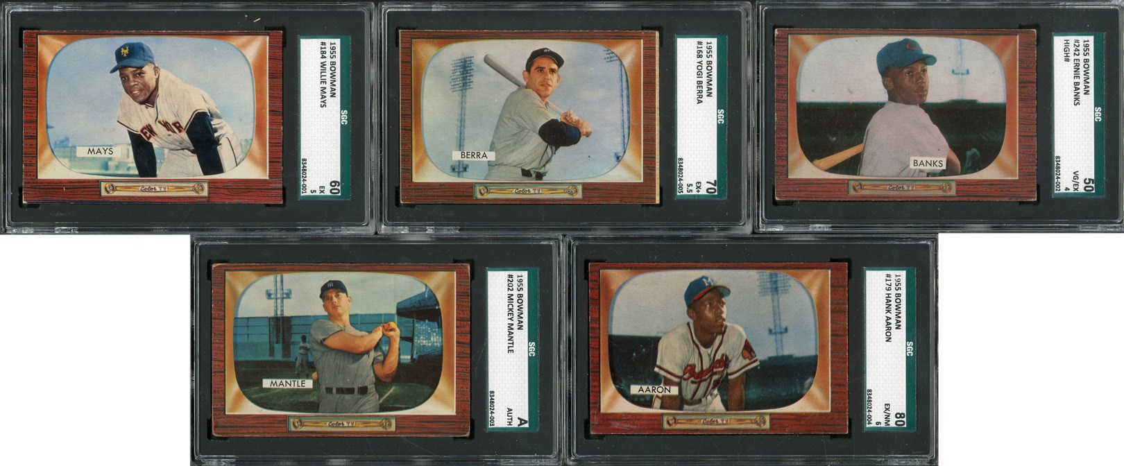 Baseball and Trading Cards - 1955 Bowman Complete Set (320) with FIVE SGC Graded