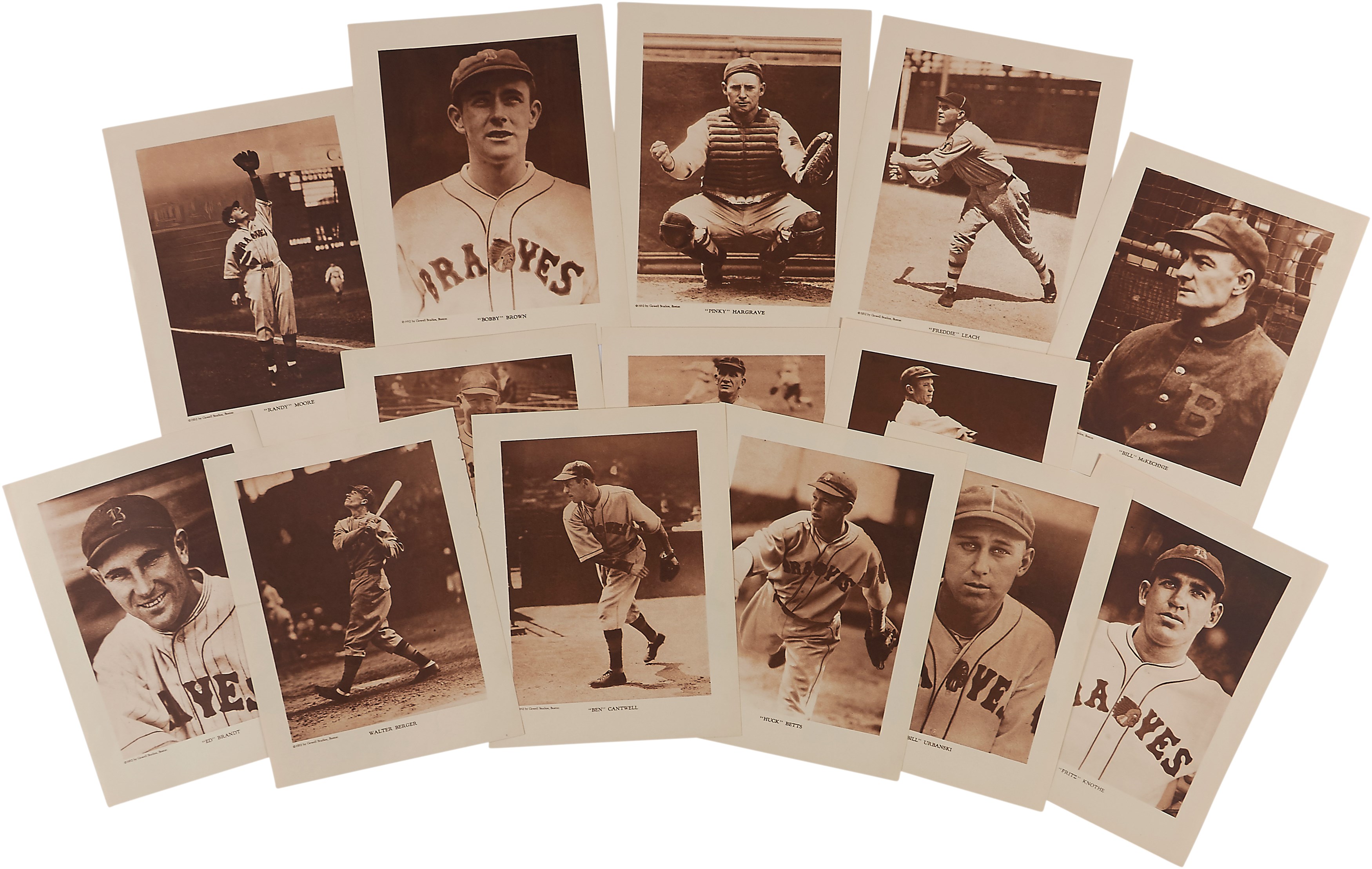 Baseball and Trading Cards - 1932 Boston Braves Rotagravure Pictures in Original Envelope (16)