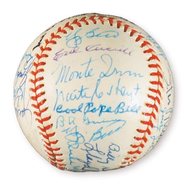 Autographed Baseballs - 1975 Hall of Famers Signed Baseball