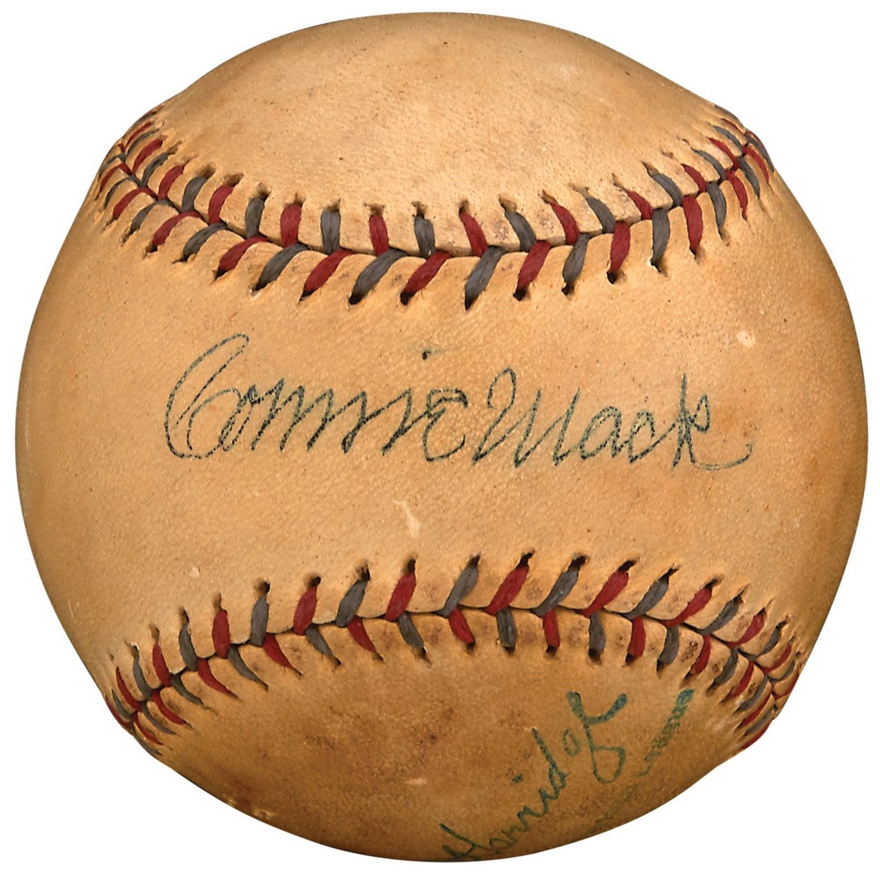 Baseball Autographs - 1932-33 Connie Mack Single-Signed Harridge Reach Baseball (PSA)