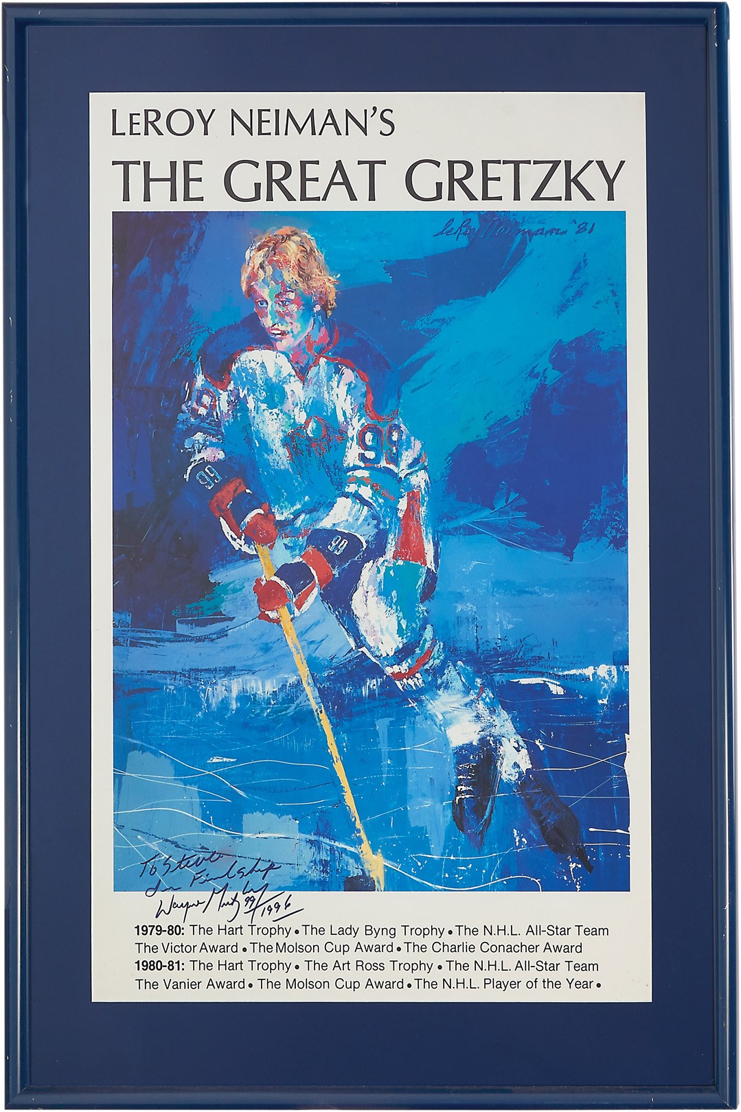Wayne Gretzky Signed LeRoy Neiman Poster (PSA)