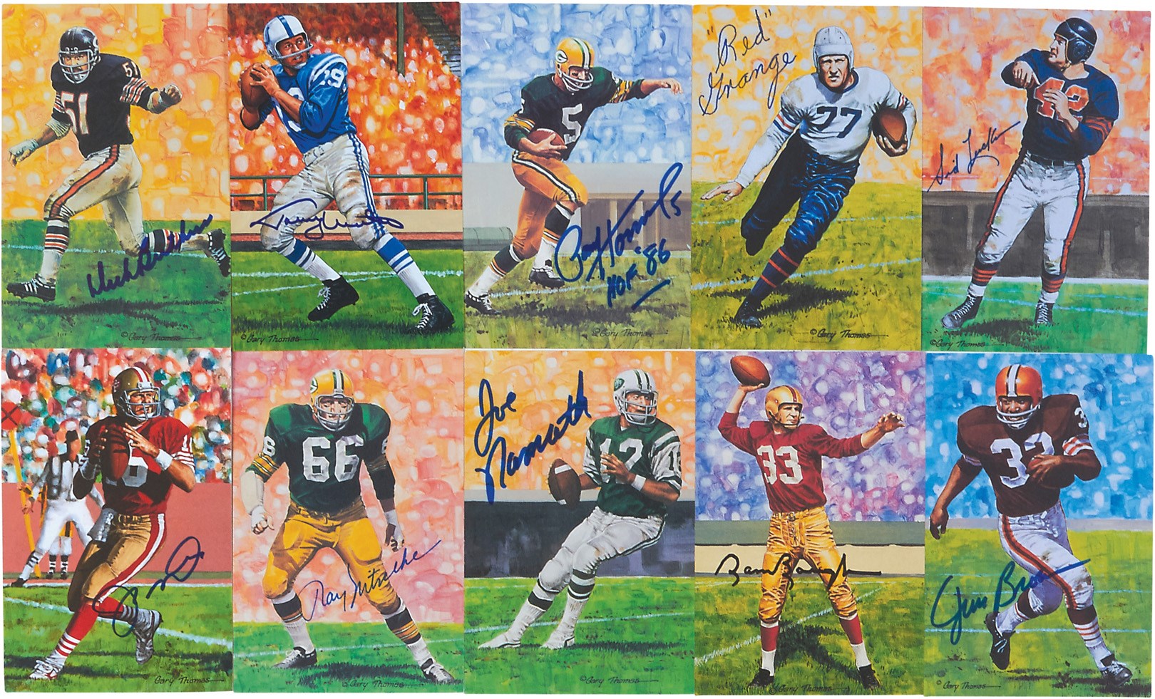 Football - 1989-2009 Hall of Fame Goal Line Art Series Limited Edition Signed Partial Set (140+)