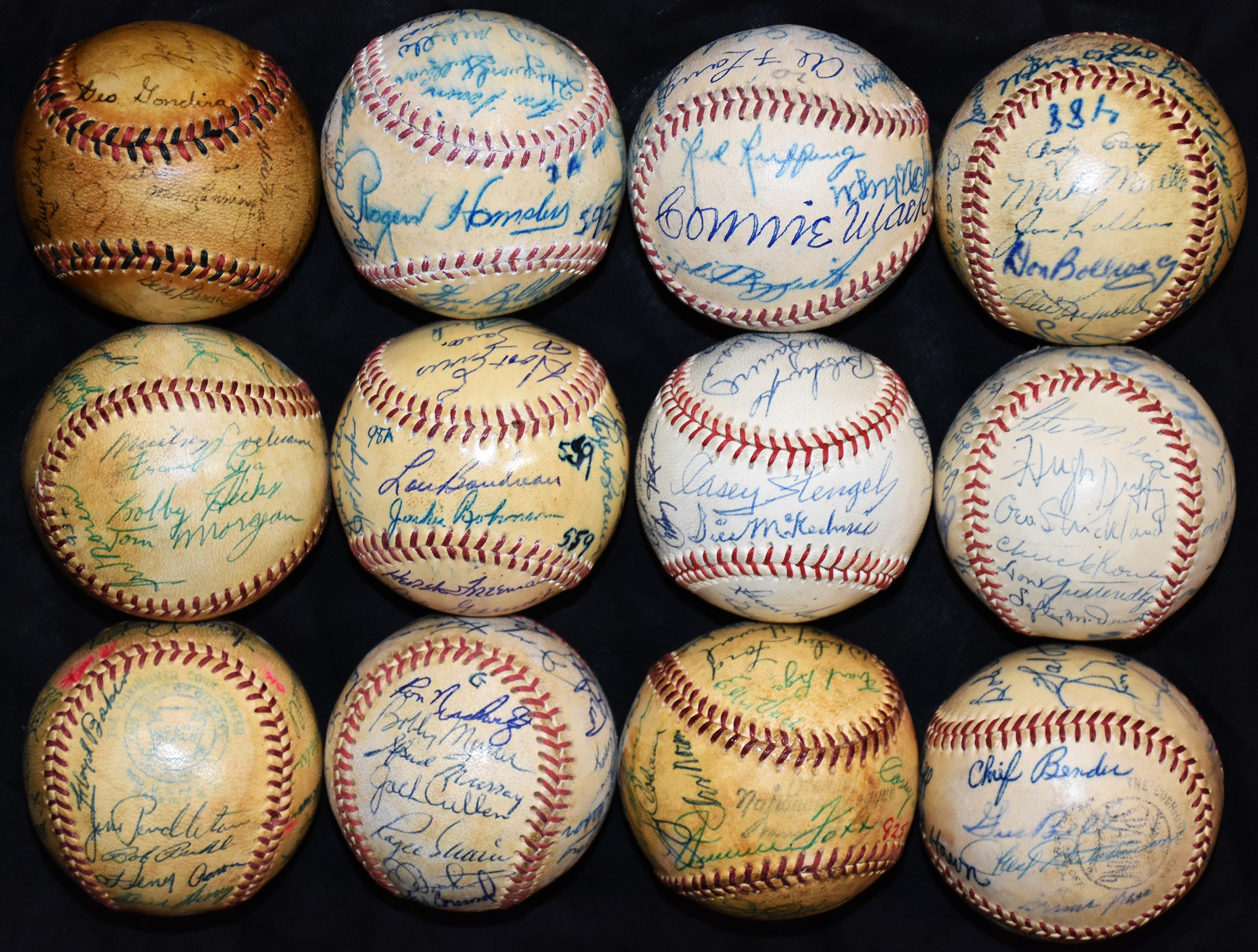 - Incredible 1930s-60s Hall of Fame & Team-Signed Baseball Collection w/Gehrig, Foxx, Hornsby & Robinson (45+)