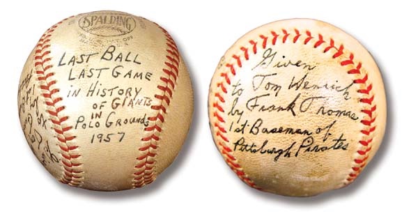- 1957 Last Baseball Used at the Polo Grounds