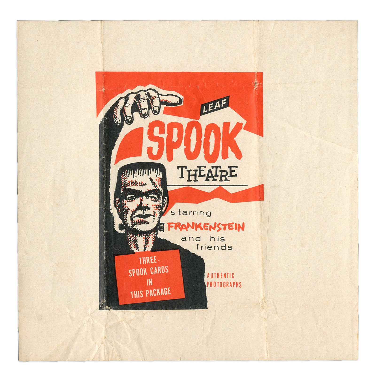 Baseball and Trading Cards - 1963 Leaf "Spook Theater" Test Proof Wrapper