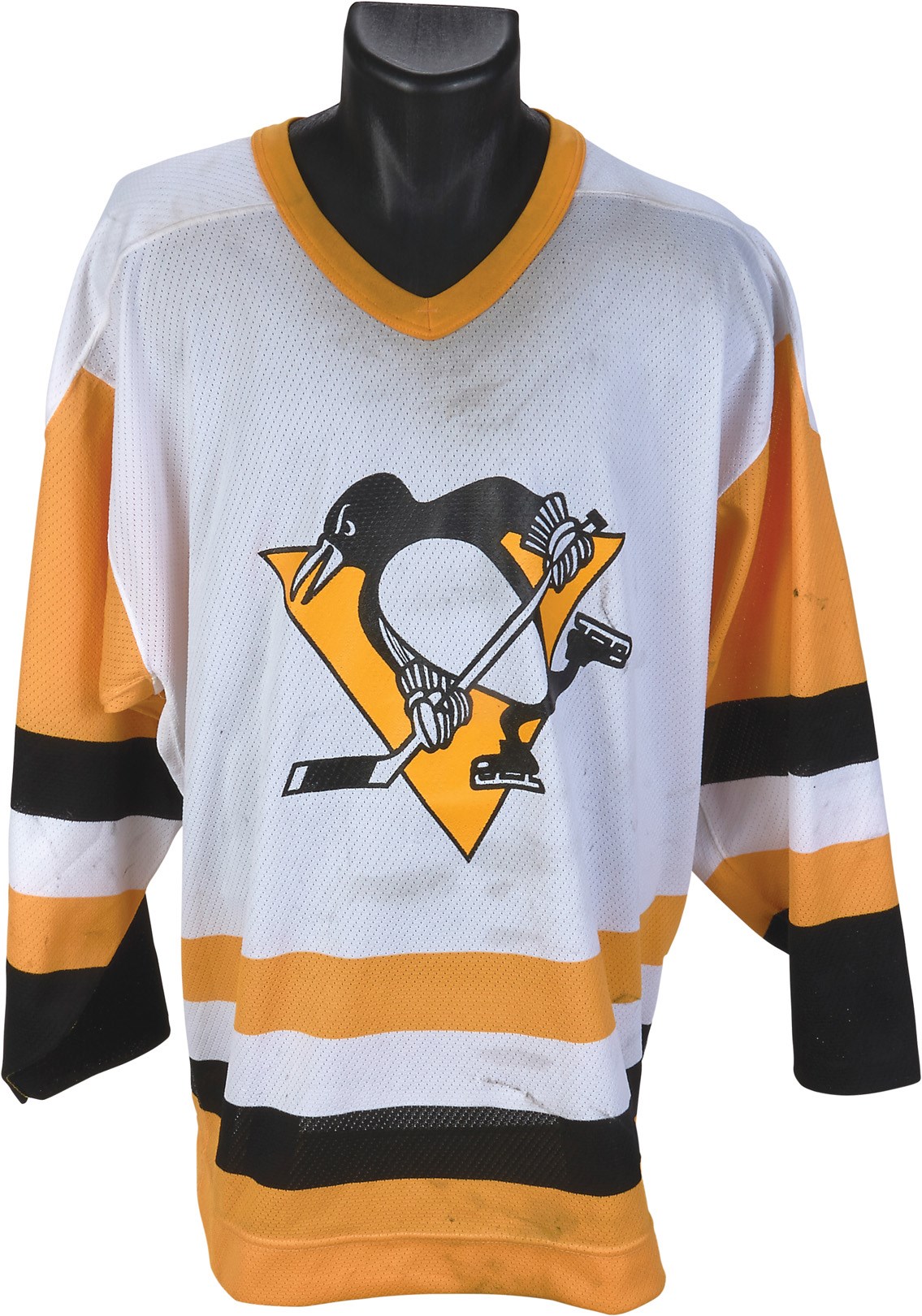 - 1987-88 Wilf Paiement Pittsburgh Penguins Game Worn Jersey (MeiGray LOA)