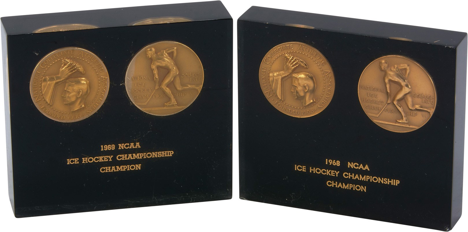 The Craig Patrick Hockey Collection - 1968 and 1969 Craig Patrick University of Denver NCAA Ice Hockey Championship Awards
