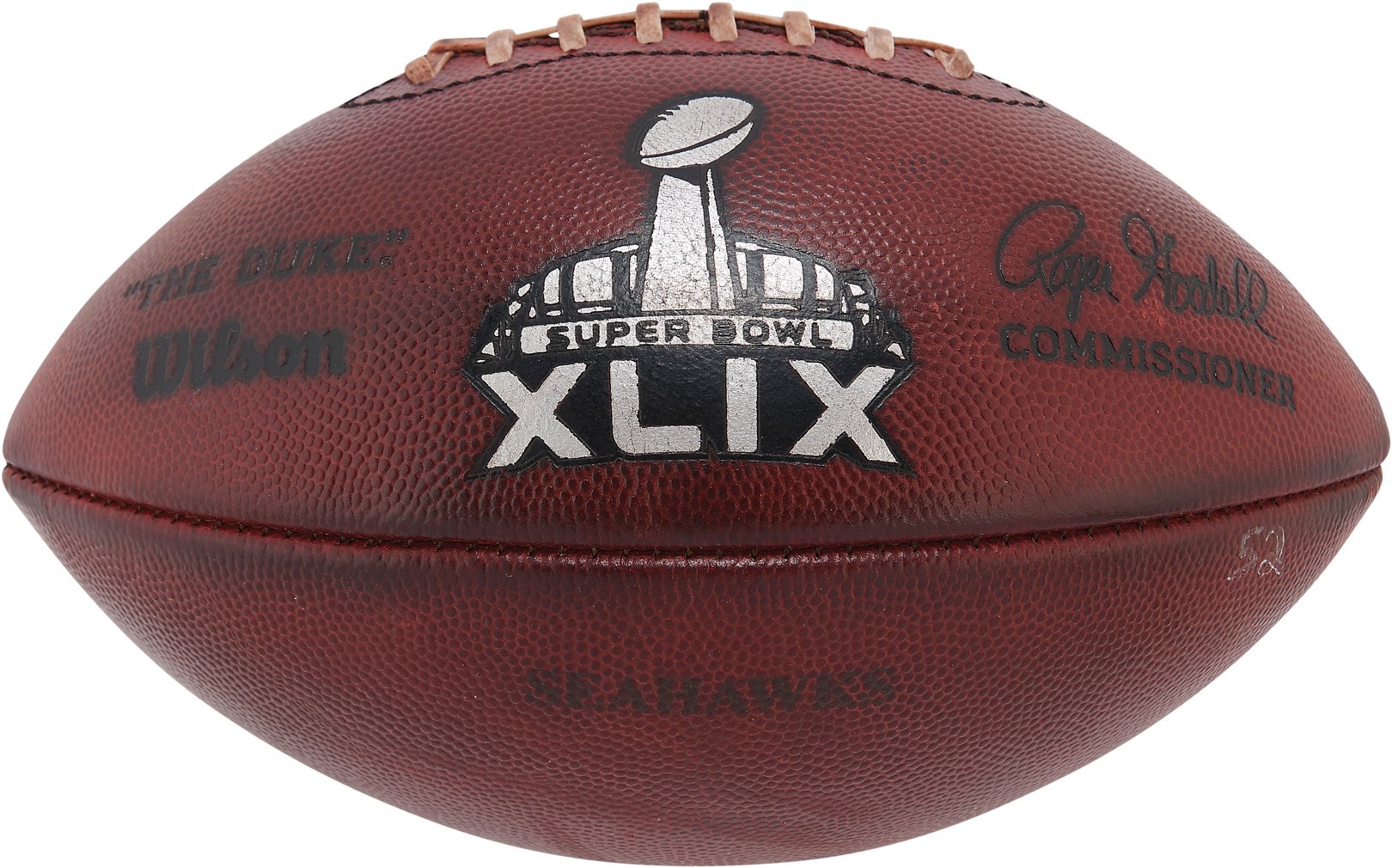 - 2015 Super Bowl LXIX Game Used Football #52 - NFL LOA