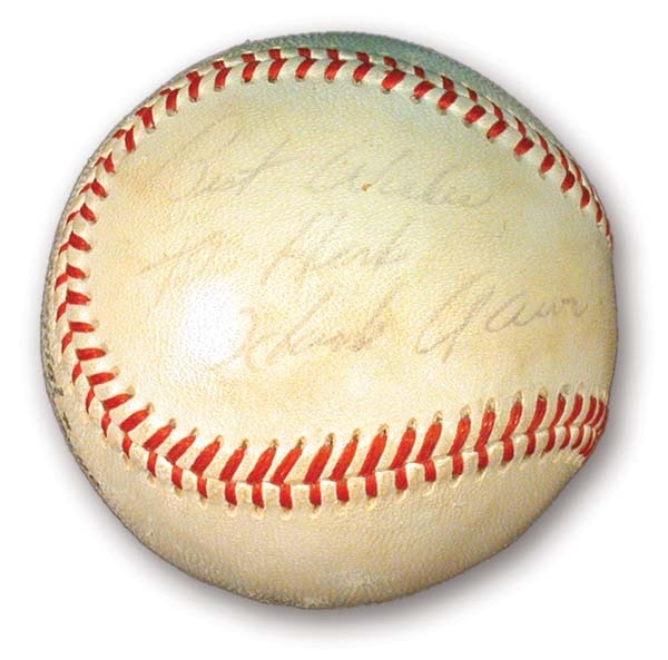 - 1970 Hank Aaron 3,000th Hit & 570th Home Run Game Used Baseball