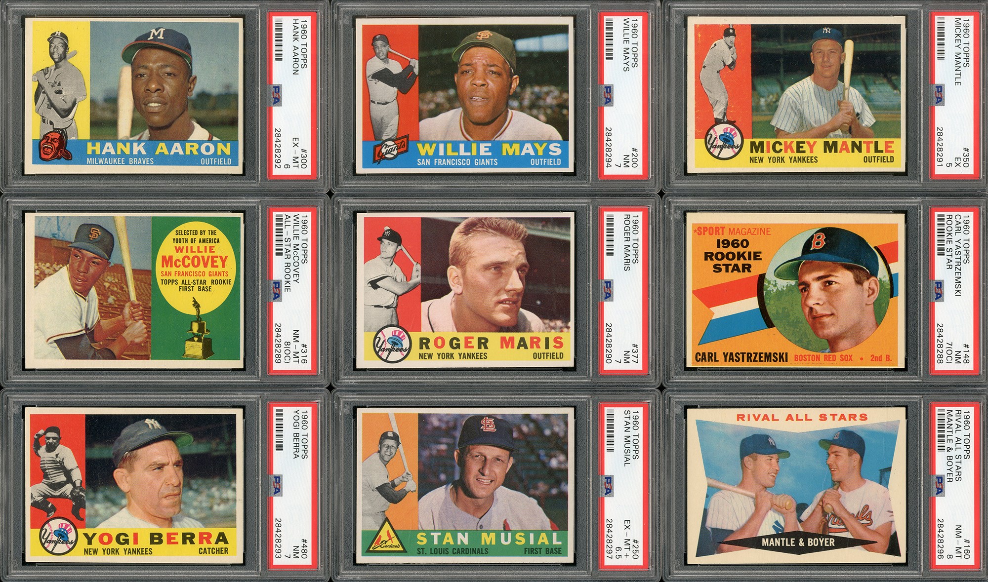 - 1960 Topps Partial Set of 522/572 Cards - Missing All High Numbers