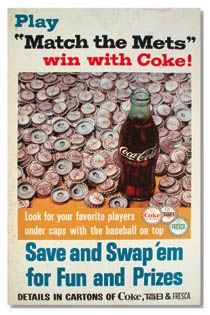 - New York Mets Bottle Caps Advertising Display