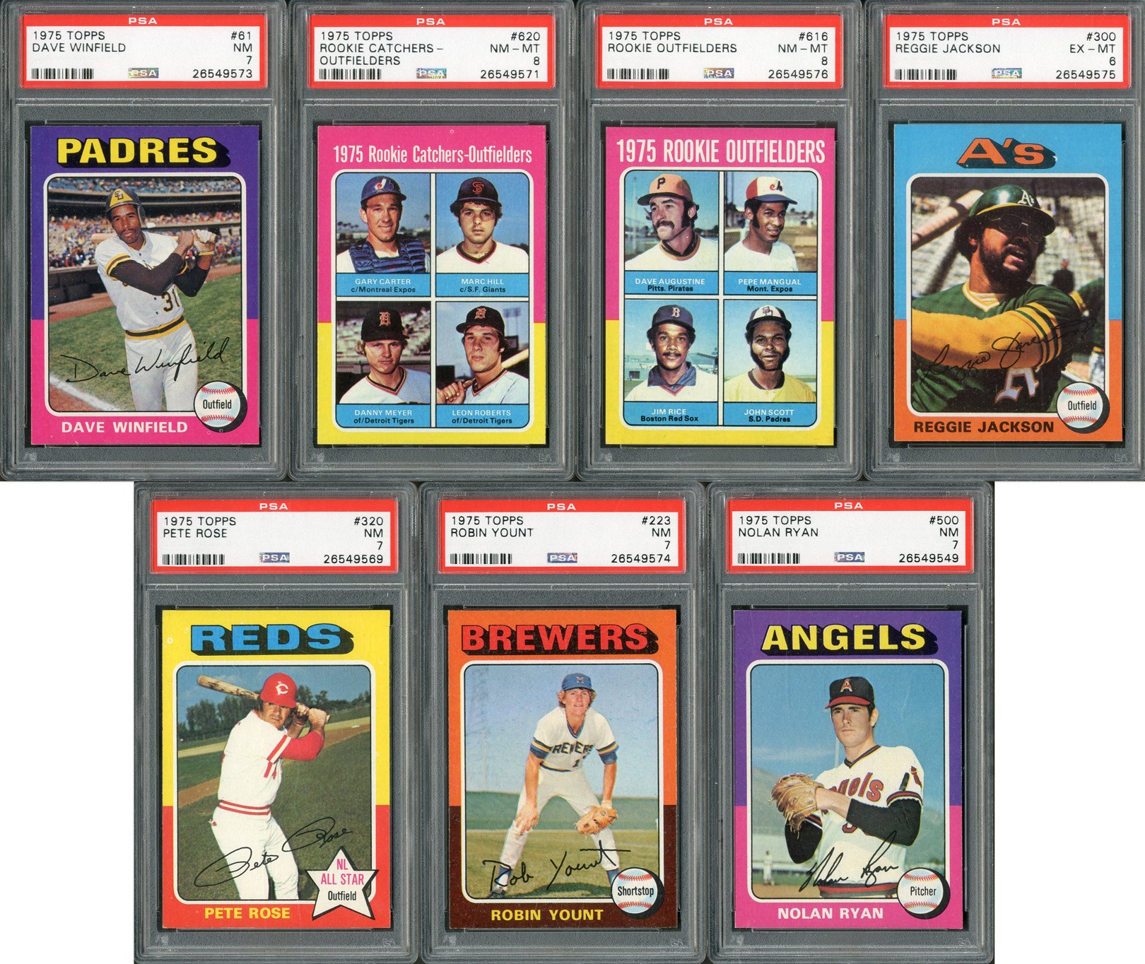 Baseball and Trading Cards - 1975 Topps High Grade Complete Set with (7) PSA Graded