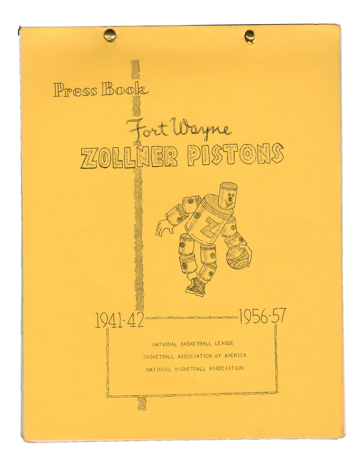 1956-57 Fort Wayne Zollner Pistons Media Guide