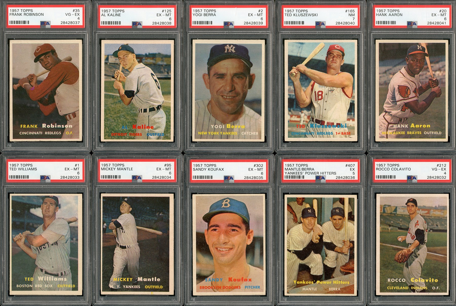 - 1957 Topps HIGH GRADE Complete Set (with 10 PSA Graded)