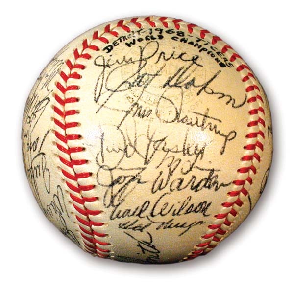 - 1968 Detroit Tigers Team Signed Baseball