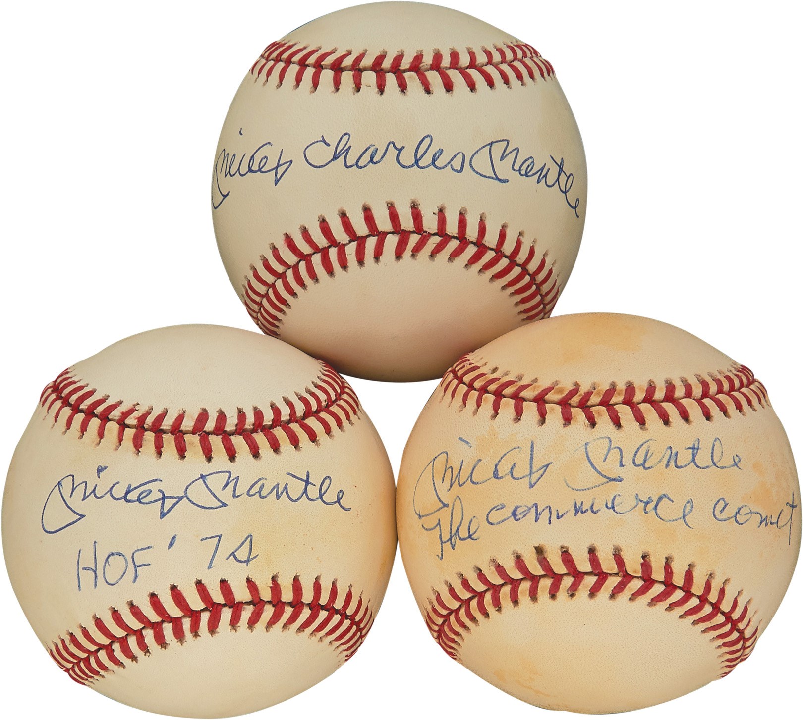 Mantle and Maris - Choice Mickey Mantle Signed Inscription Baseballs PSA (3)