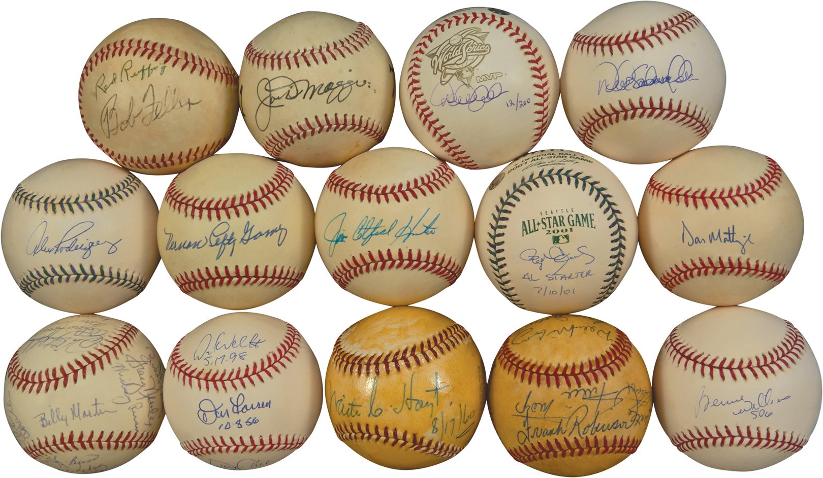 NY Yankees, Giants & Mets - Yankee Legends & 500 Home Run Club Signed Baseballs (25+)