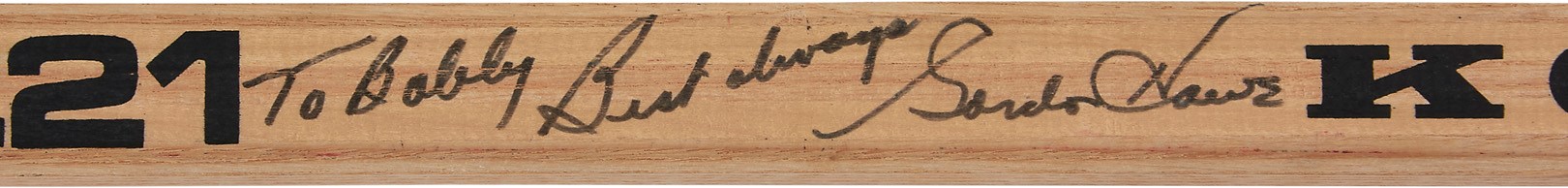 Circa 1979-80 Gordie Howe Signed Game Used Stick (PSA)
