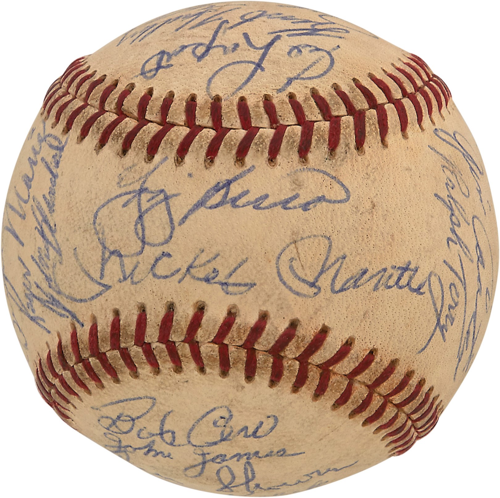 1960 New York Yankees Team-Signed Baseball w/Mantle & Maris - Zero Clubhouse (PSA)