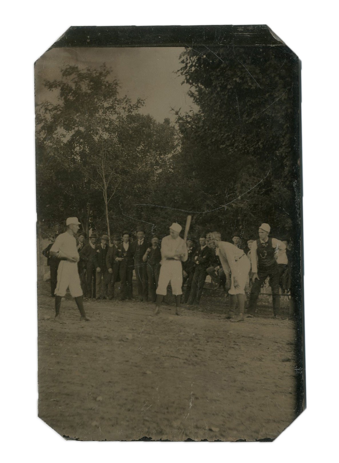 - 1880s Baseball Tintype Rare Action Pose