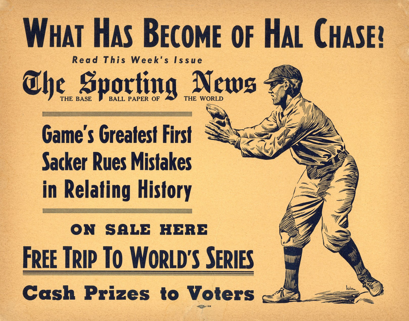 Baseball Memorabilia - 1941 Hal Chase Sporting News Advertising Poster