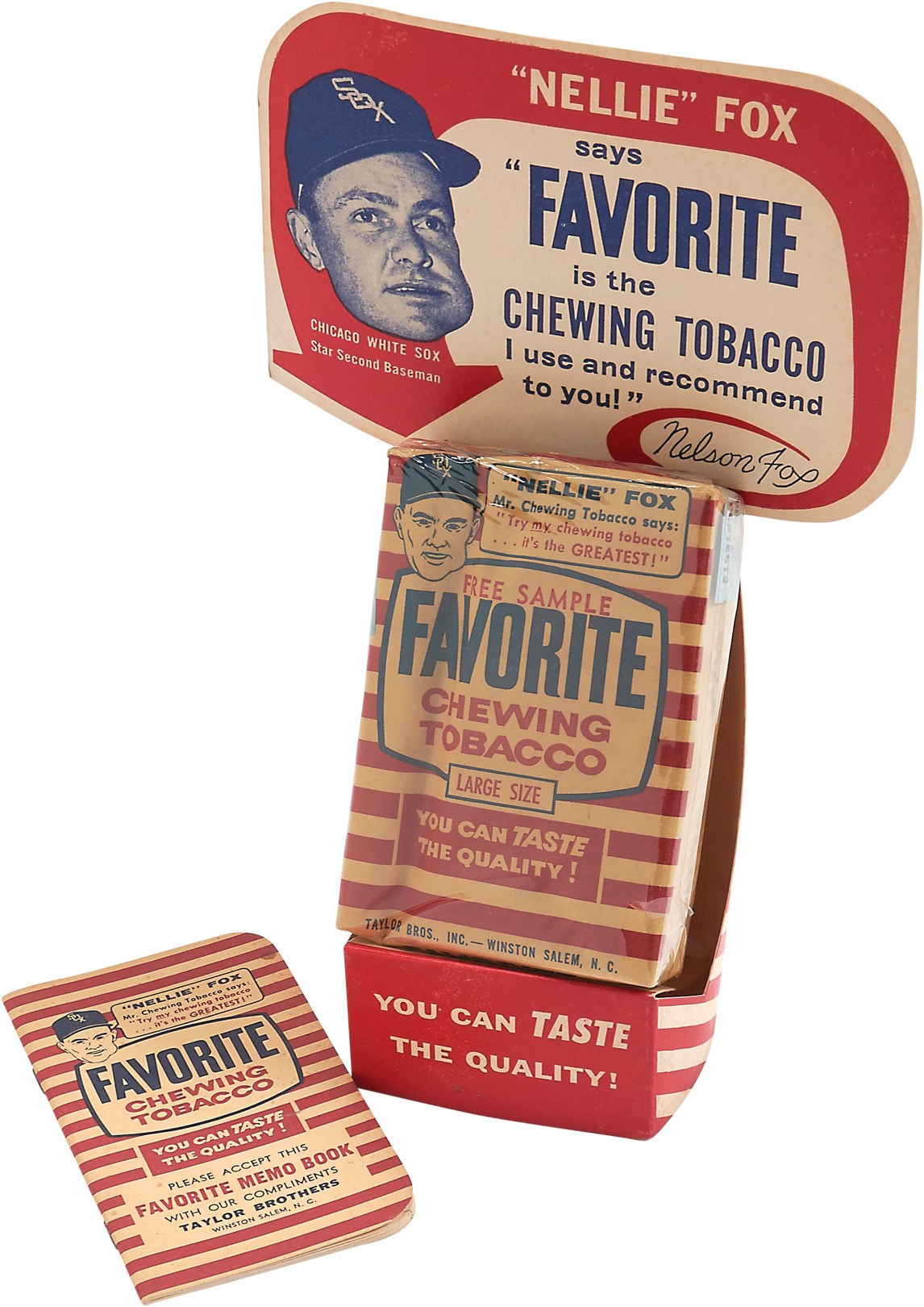 Baseball Memorabilia - 1950s Nellie Fox Chewing Tobacco Cardboard Counter Display