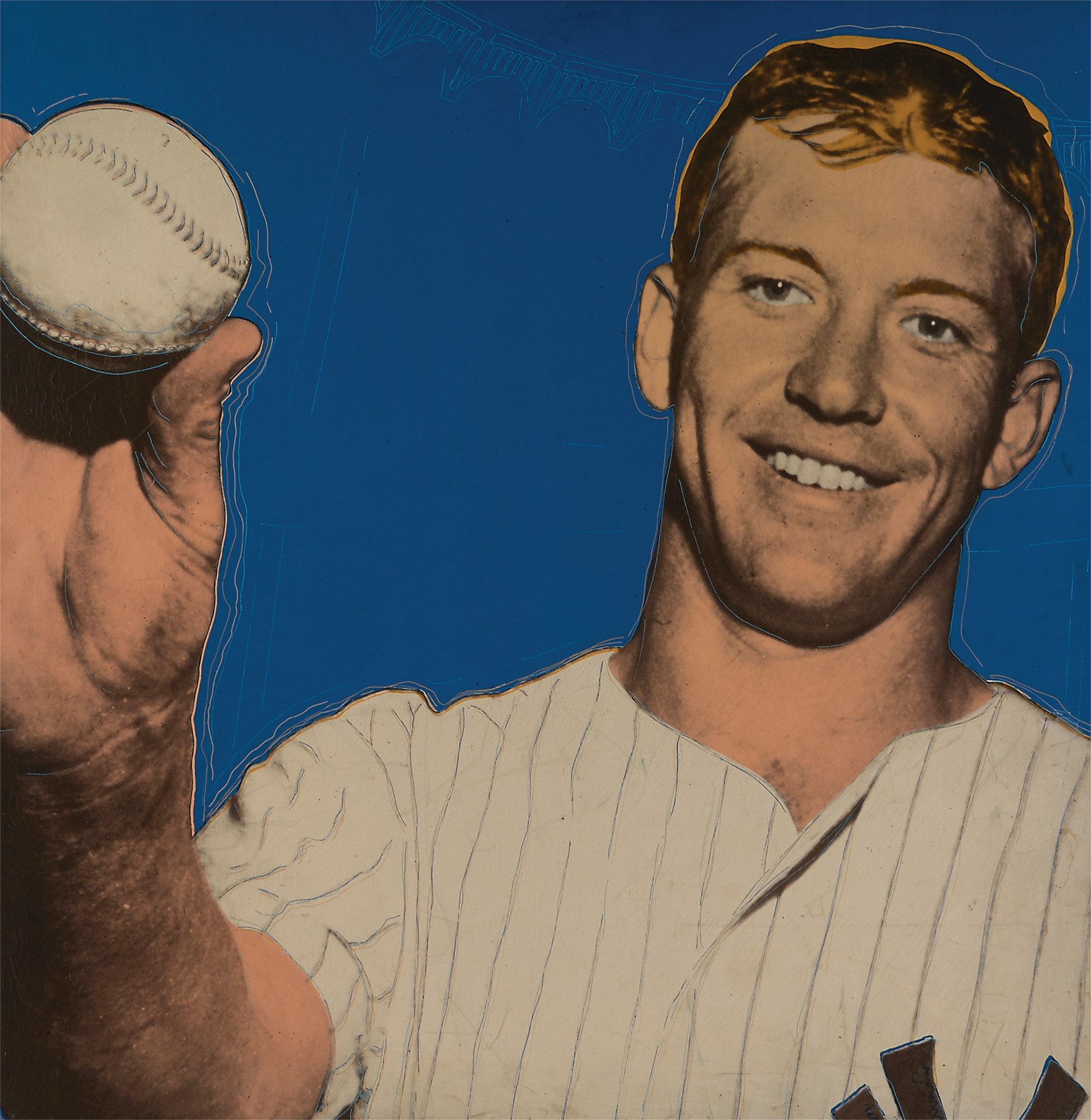 Mantle and Maris - "The Mick" Limited Edition Silk Screen on Canvas by Steve Kaufman