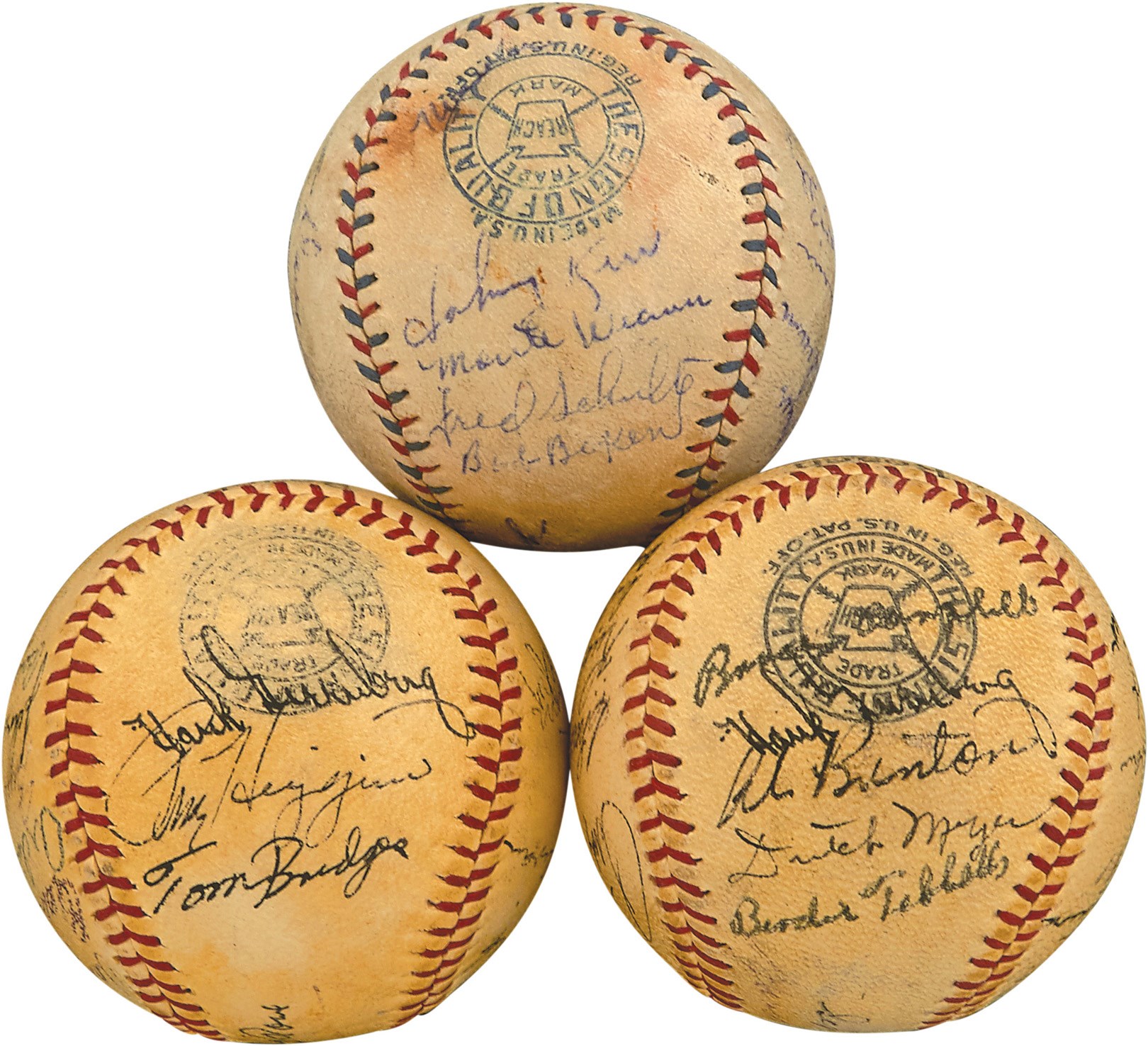 - Trio of 1933 & 1940 World Series Team-Signed Baseballs (All PSA or JSA)