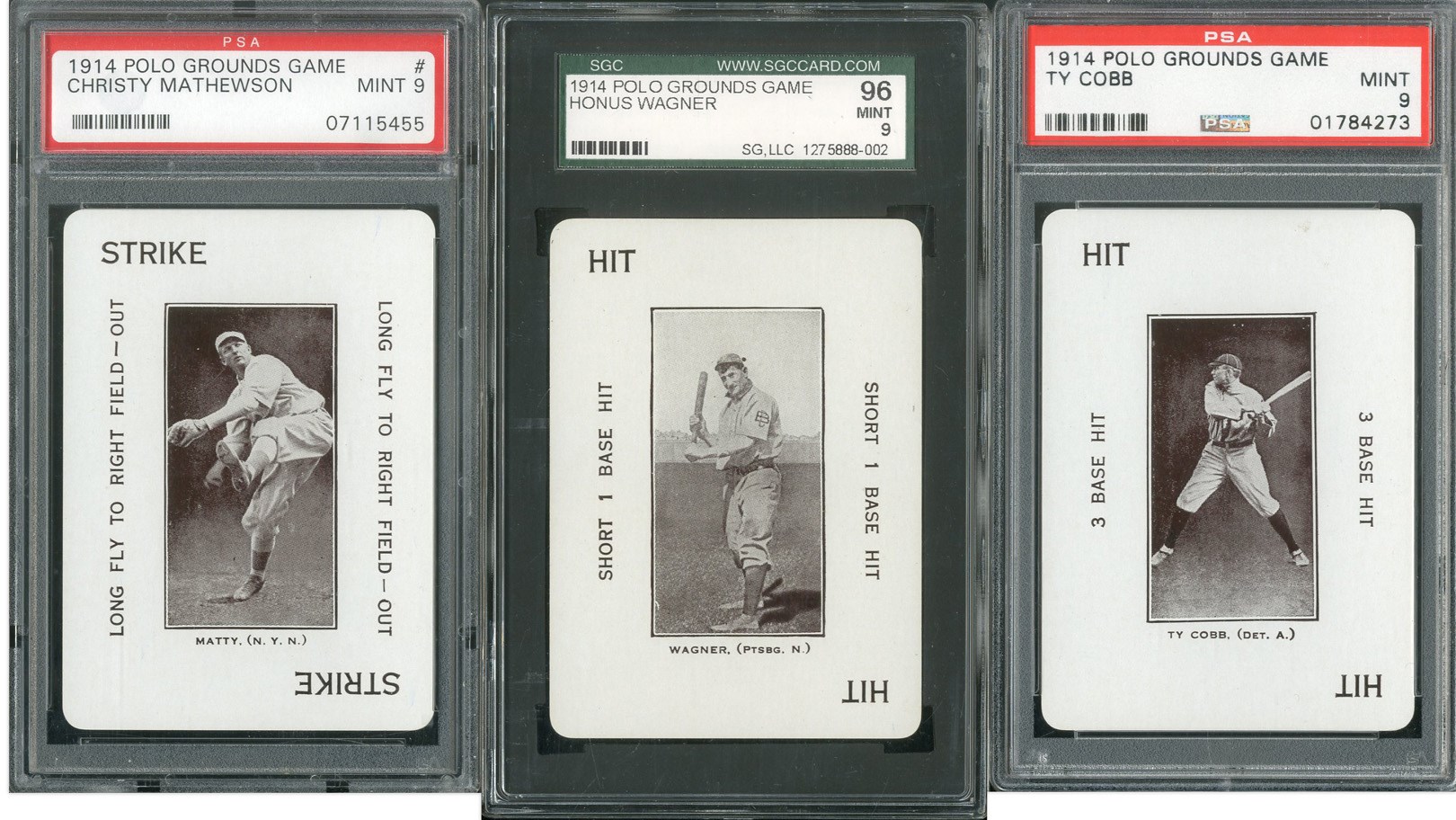Baseball and Trading Cards - 1914 Polo Grounds Game Trio of PSA/SGC Graded Original Hall of Famers