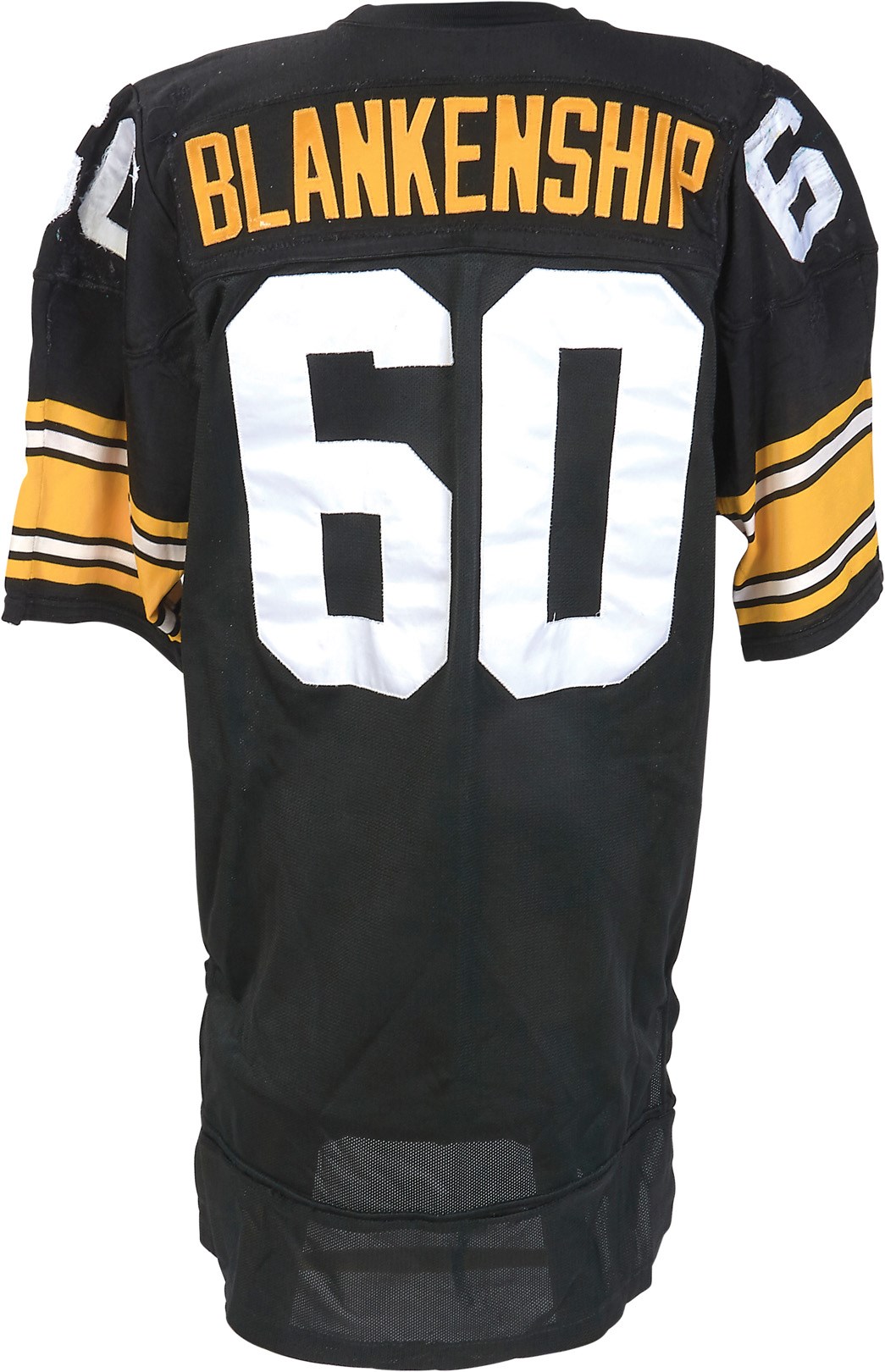 Late 1980s Brian î€€Blankenshipî€ Game Worn Pittsburgh Steelers î€€Jerseyî€ w/20 Team Repairs