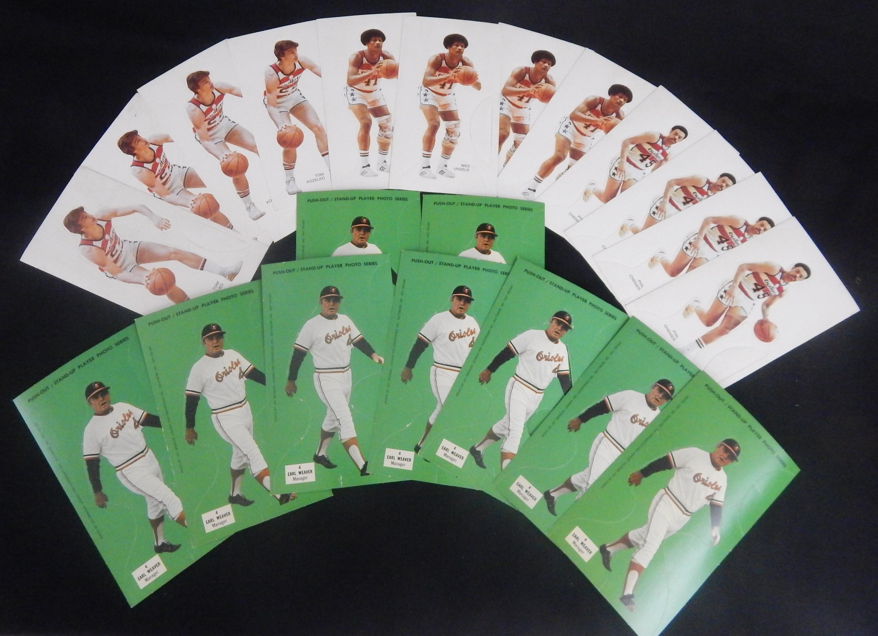 - 1973 Baltimore Bullets and Johnny Pro Orioles Stand up Collection of (51)