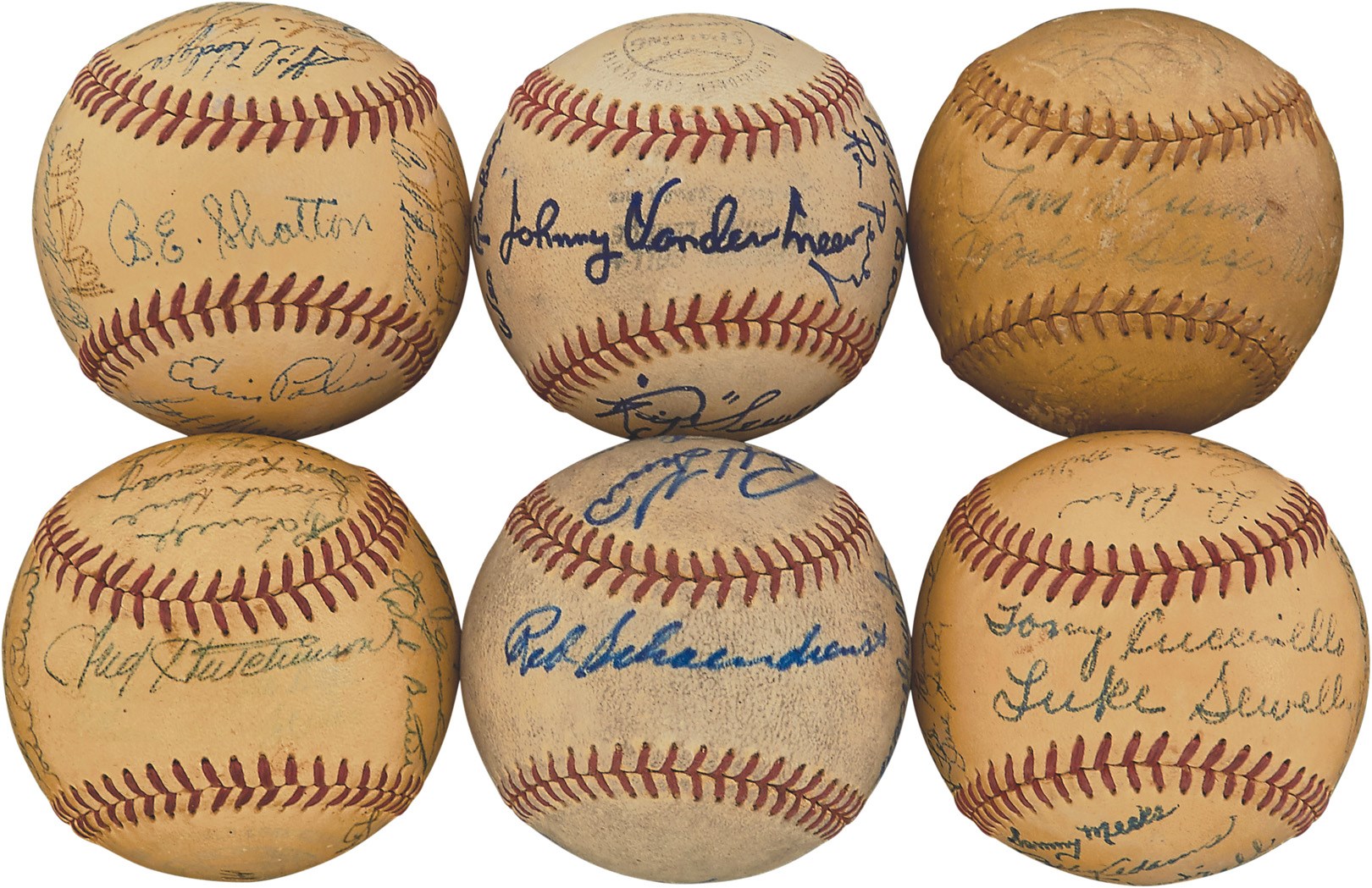 Baseball Autographs - 1950s-70s Vintage Team- & Multi-Signed Baseballs w/Roy Campanella