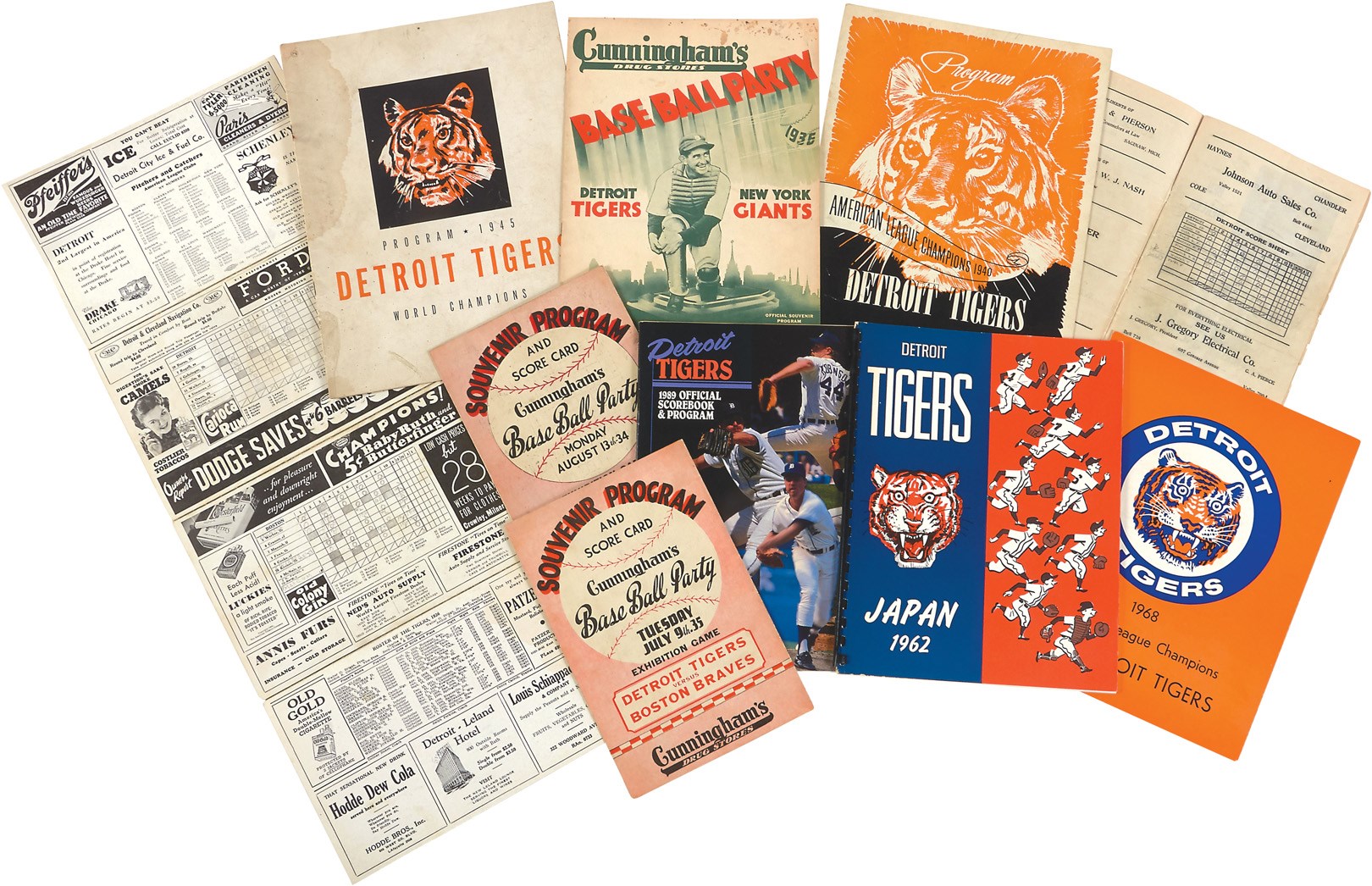 Ty Cobb and Detroit Tigers - Important Detroit Tigers Program Collection