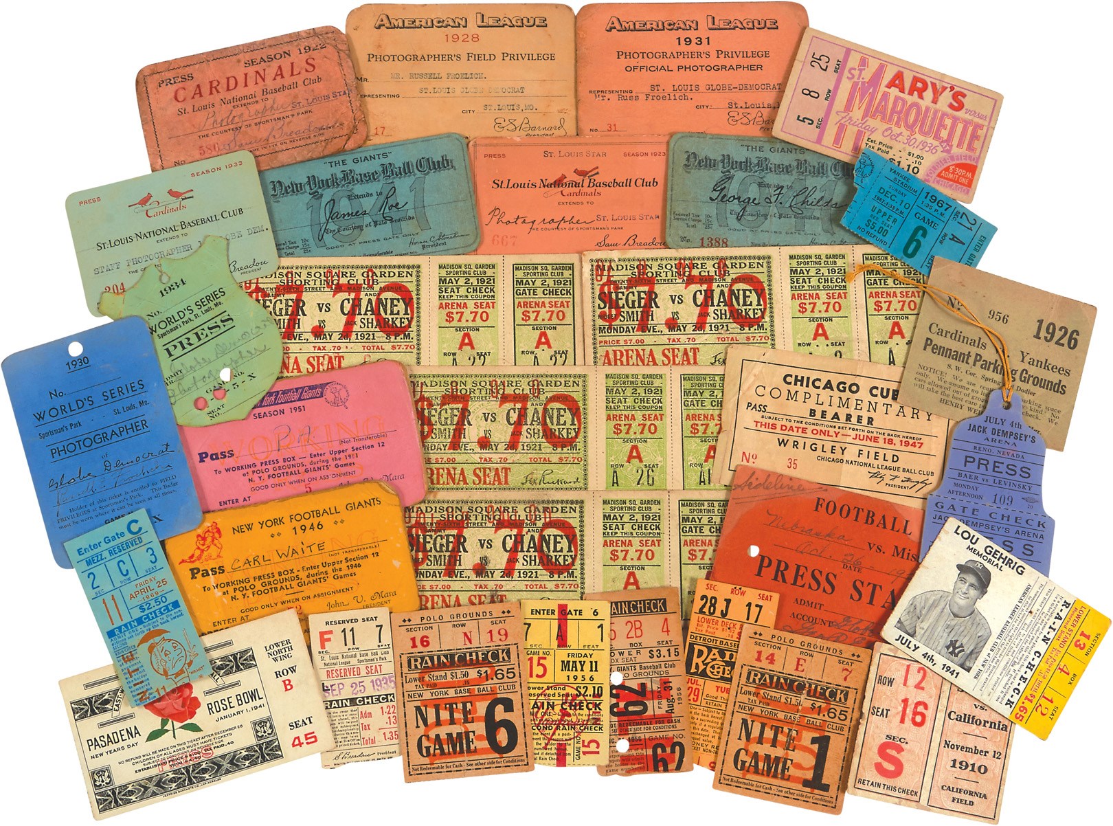Tickets, Publications & Pins - Early Sports Tickets & Passes (200+)